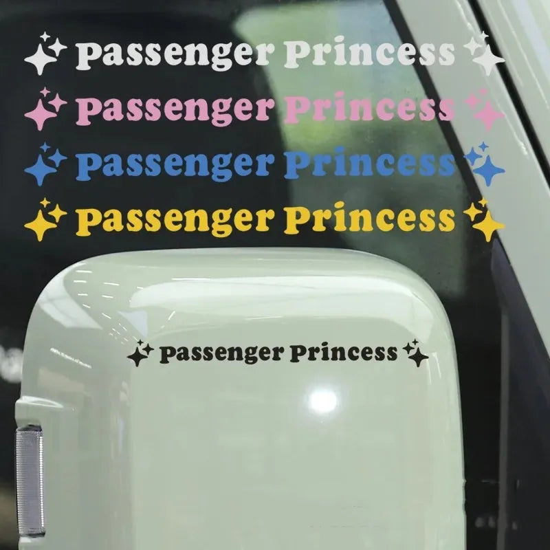 Passenger Princess rearview mirror decorative sticker in 12.5cm size with eight colour options