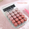 Gradient colour mechanical calculator in blue, green, pink, or purple options