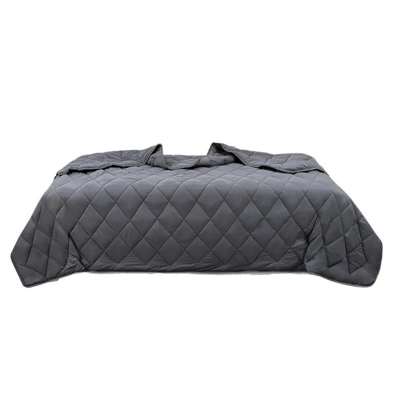 Gravity blanket weighted blanket light grey polyester velvet 152x203cm for dormitory or sofa use