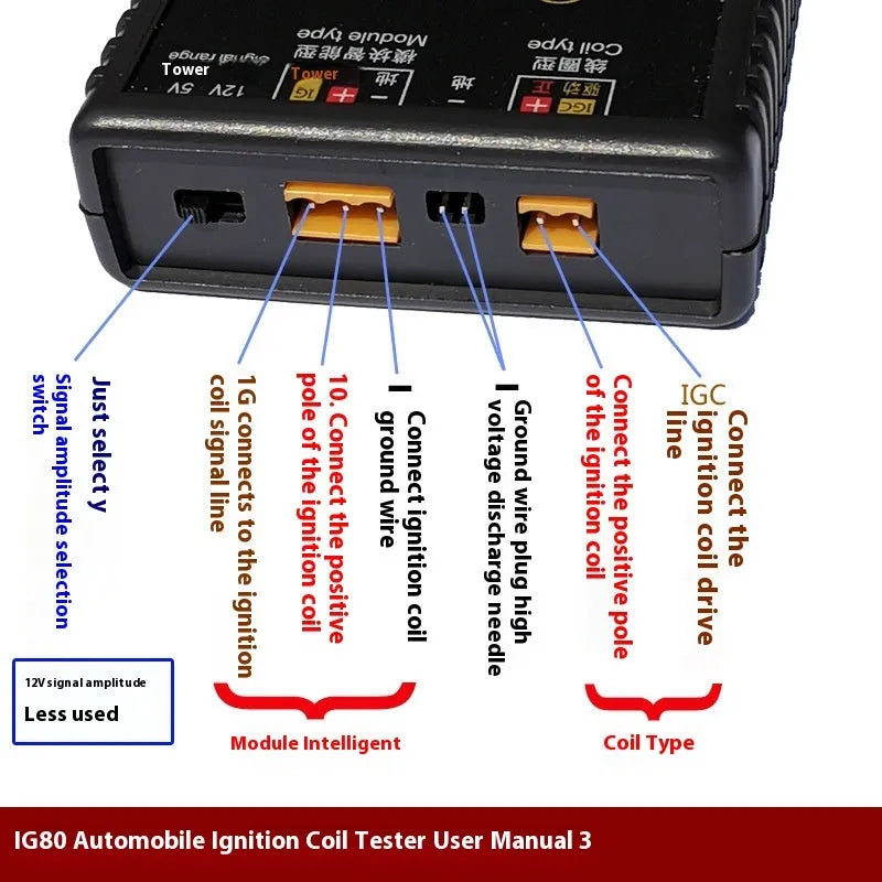 IG80 automobile ignition coil detector for natural gas and gasoline vehicles diagnostic tool