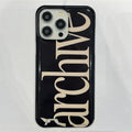 Black hard cover TPU phone case with niche letter card filin pattern for iPhone
