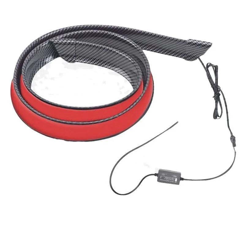 Car tail wing LED streamer turn signal light in red and colourful styles, showing 1.2m and 1.3m length options.