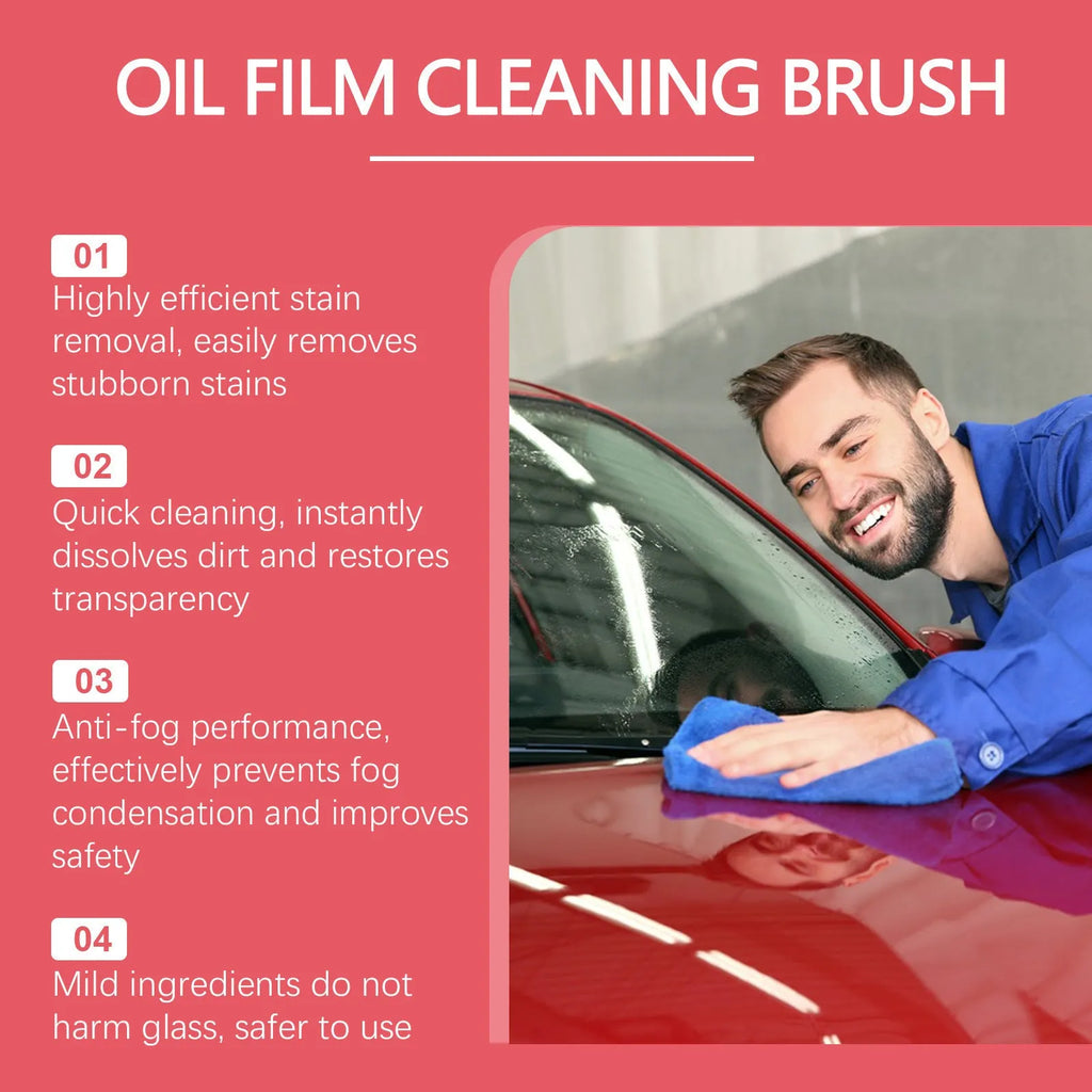 Red oil film brush gift box car windshield cleaner kit with cleaning suit, 7.2 x 10.5cm