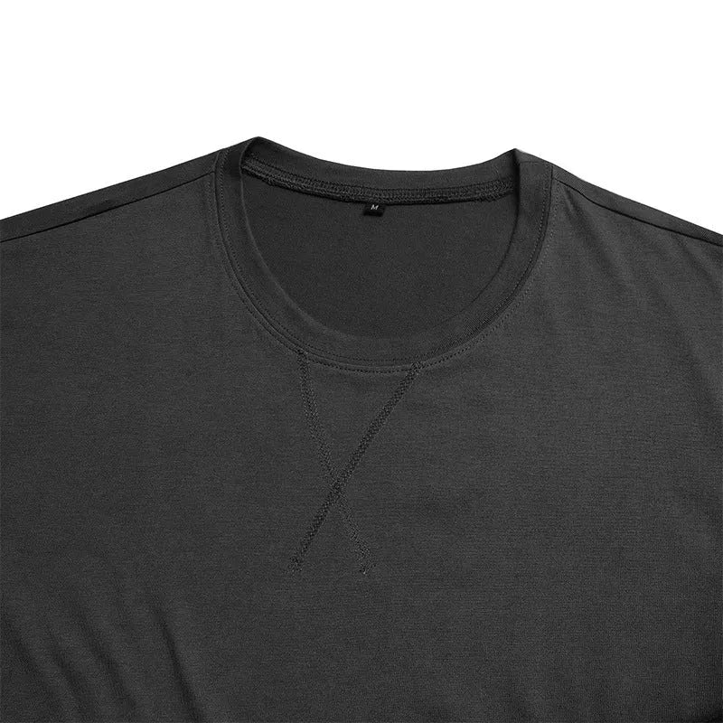 Men's slim fit cotton T-shirt in various colours with short sleeves and pullover design for hip hop style