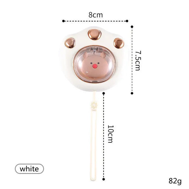 Mini USB rechargeable cat paw electric hand warmer in pink with two temperature settings