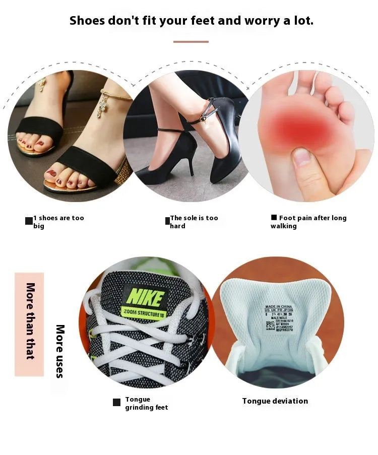White thin felt anti-wear shoe tongue sticker for front palm protection.