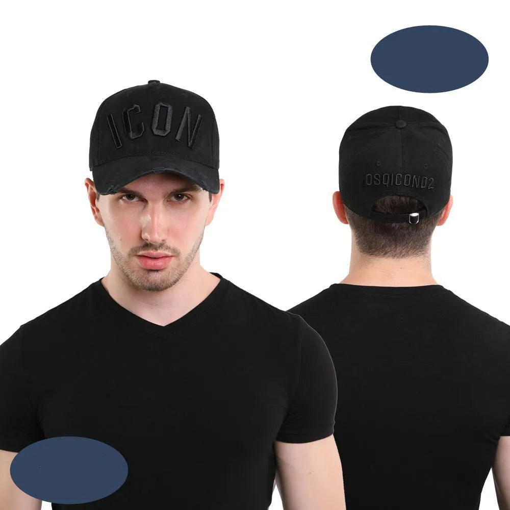 Cotton baseball cap with embroidered letters dome top style warp knit unisex design