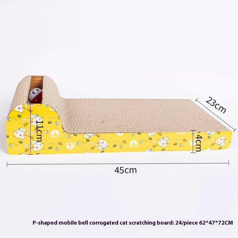 Corrugated paper cat scratch board in simple style design for feline claw grinding