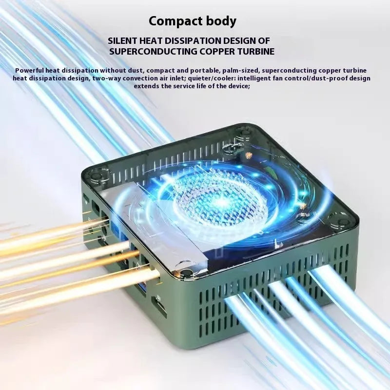 Mini computer host with 8GB or 16GB memory and 256GB to 2TB SSD storage, compact desktop PC for office and games