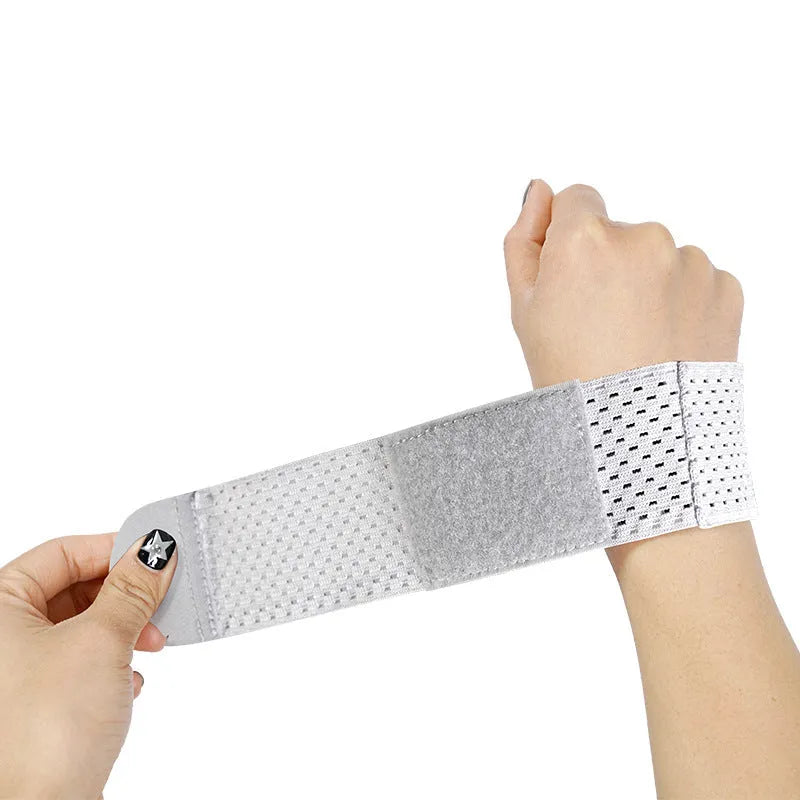 High elastic breathable wrist guard with adjustable strap in black, grey, or pink