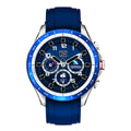 Men's smart bracelet watch with zinc alloy screen and silicone wristband in black, blue, or grey colour
