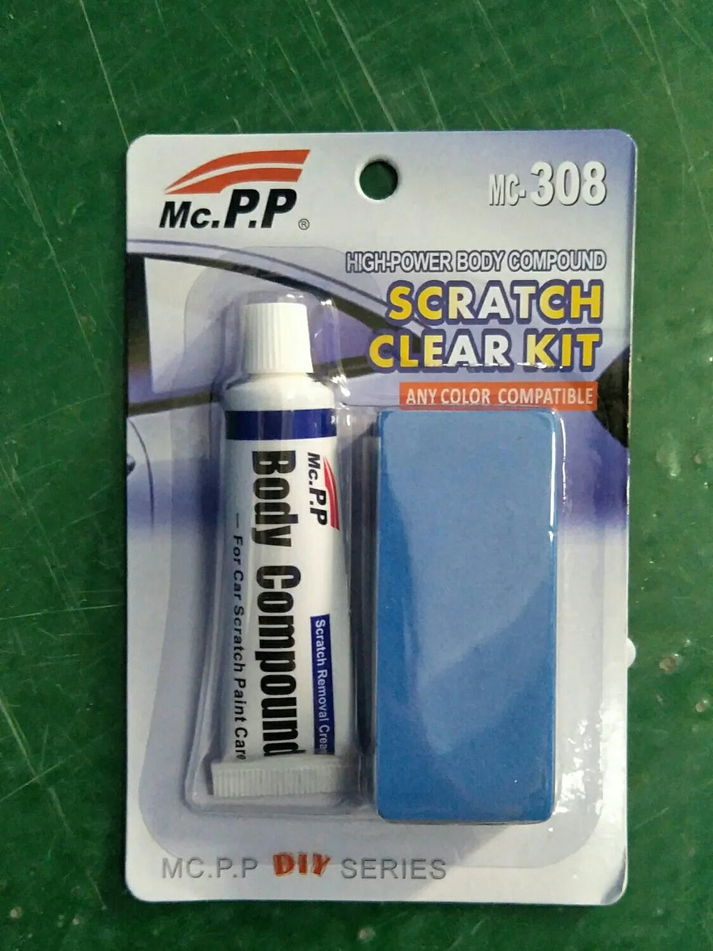 Car scratch remover paste with slop wax and foam applicator sponge for auto paint repair