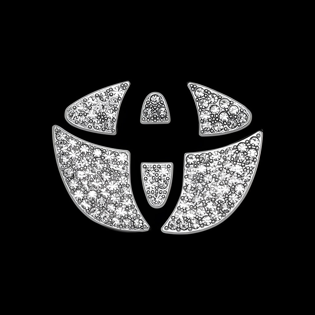 Zinc alloy diamond pattern decorative sticker for Toyota steering wheel centre