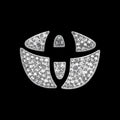 Zinc alloy diamond pattern decorative sticker for Toyota steering wheel centre