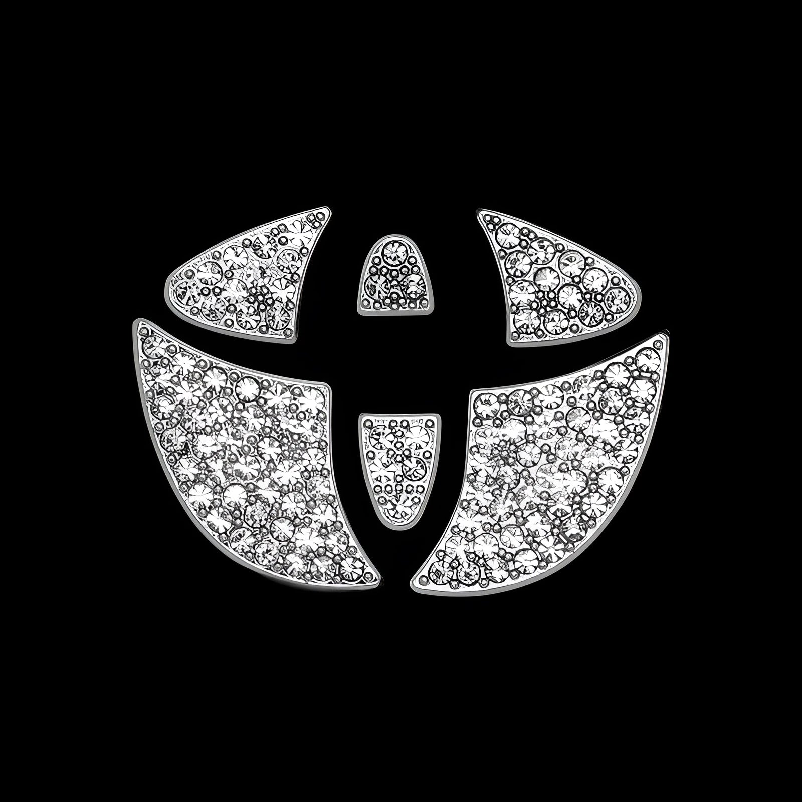 Zinc alloy diamond pattern decorative sticker for Toyota steering wheel centre