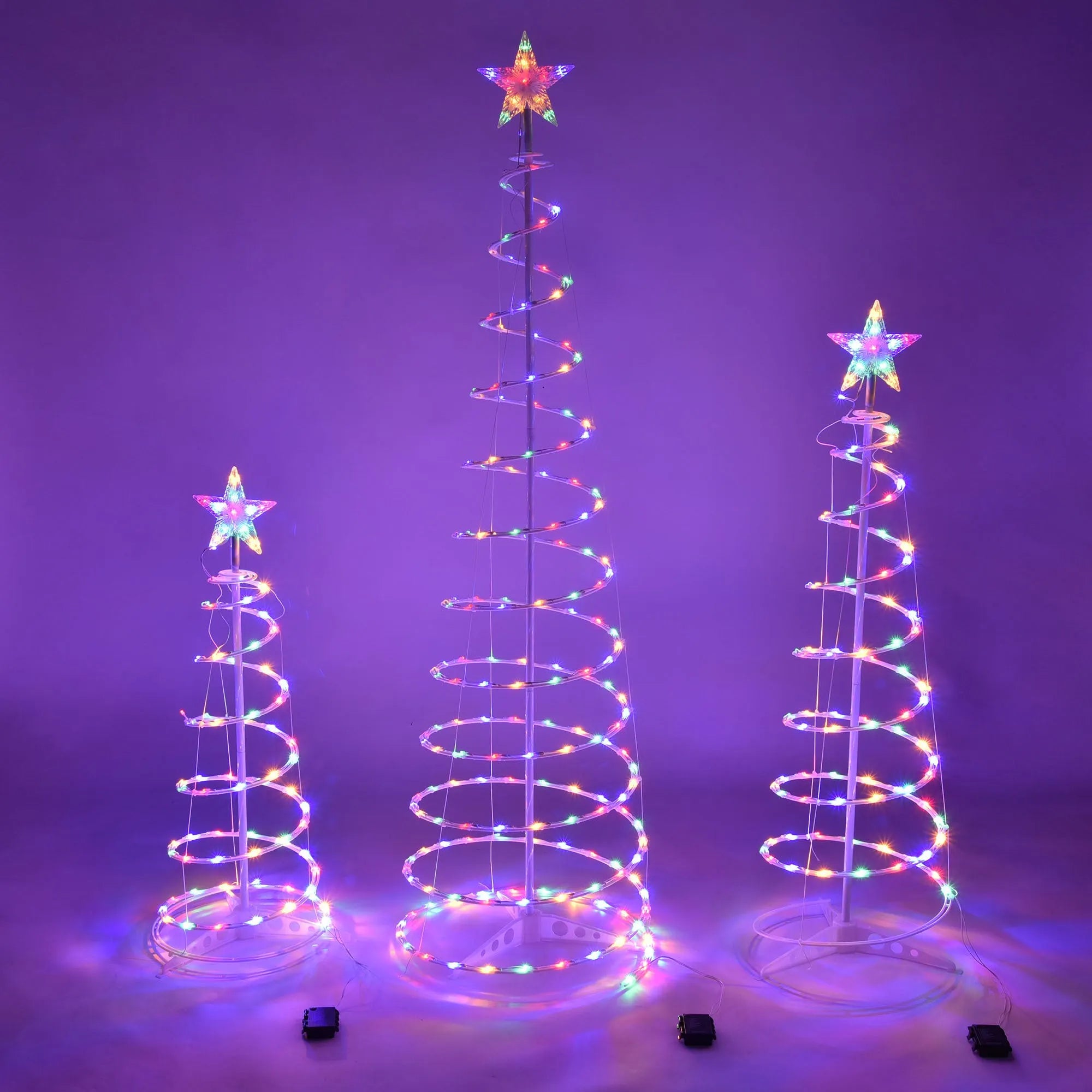 6-foot tall foldable LED spiral Christmas tree light with remote control for indoor and outdoor holiday decoration