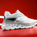 Men's full palm air cushion sports daddy shoes in white with PU upper and wear-resistant sole