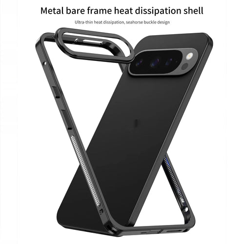Aluminium alloy phone case for Google Pixel 9 with heat dissipation and lens protector