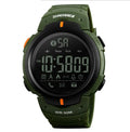 Black and army green Bluetooth smart watch with 50mm resin mirror dial on PU strap