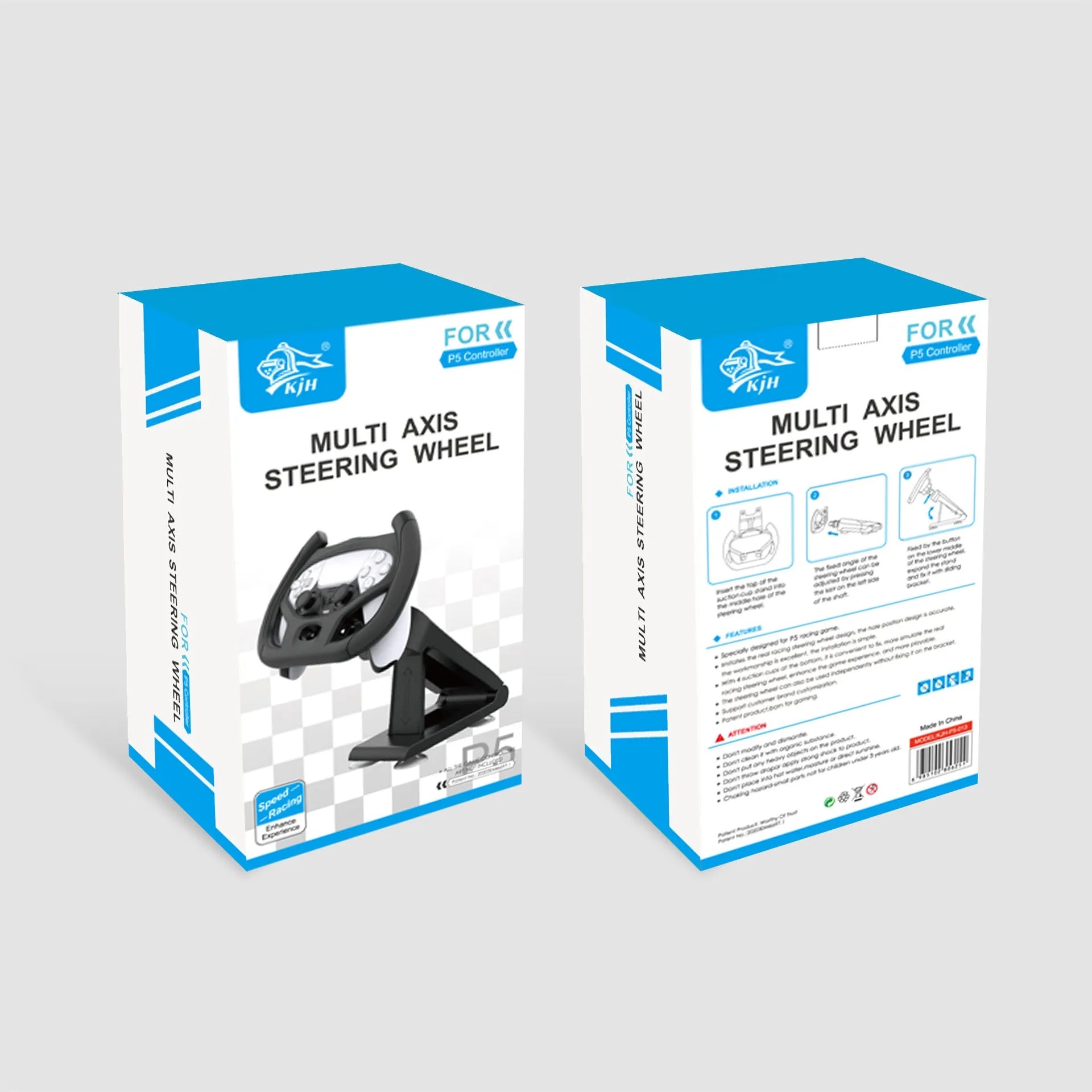Black ABS plastic steering wheel bracket with suction cup for attaching a mobile phone to a gamepad.