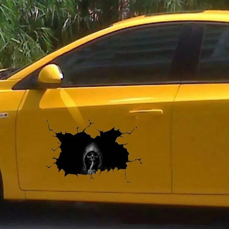 Skull car body sticker 30x20cm in PET or PVC with strong adhesion for body modification