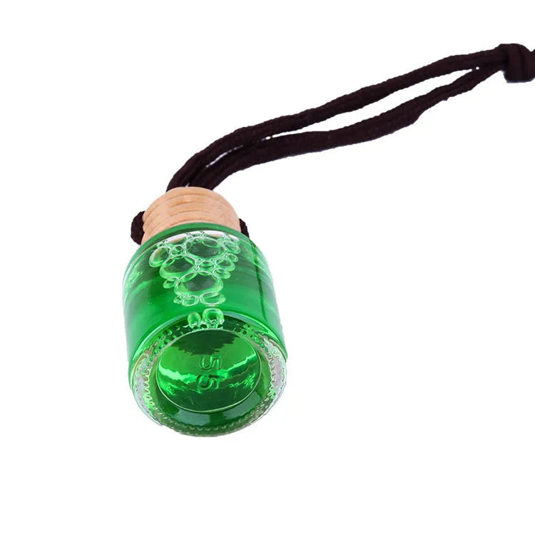 Glass bottle car air freshener hanging ornament with 55g scented gel