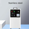 Countertop ozone generator for cleaning fruit and vegetables in stainless steel or white finish.