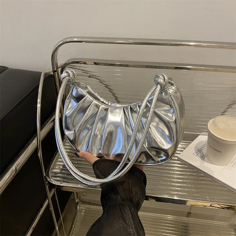 Korean style soft messenger bag with horizontal square shape and sandwich pocket