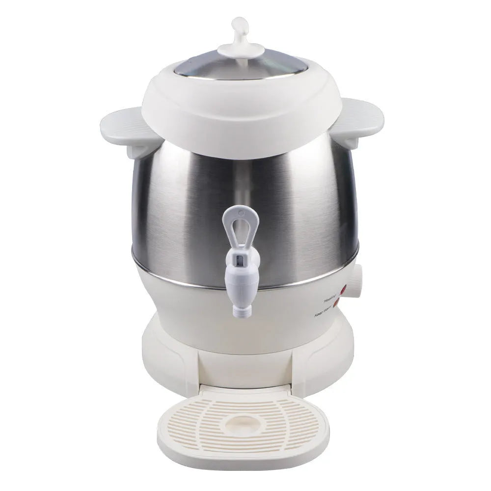Double-layer large capacity 6L thermal stainless steel kettle in white with button operation