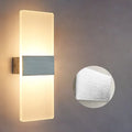 Modern acrylic wall lamp for corridor with LED light in silver, black, or gold finish.