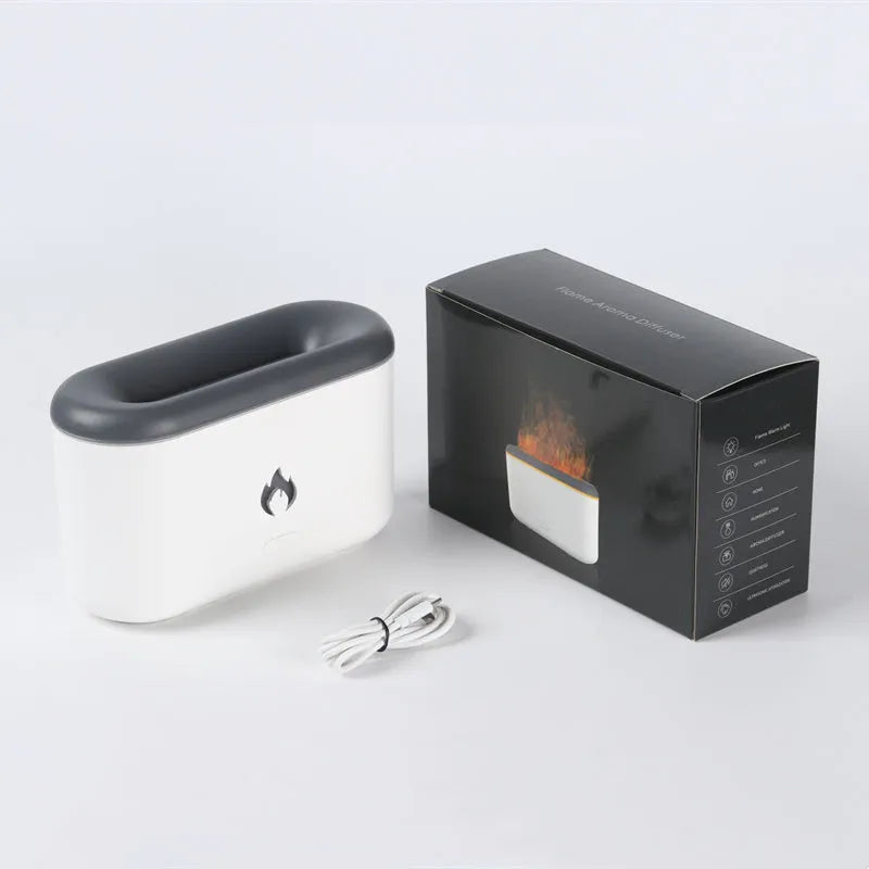 3D flame humidifier 300ml ultrasonic aroma diffuser Black White USB Type-C