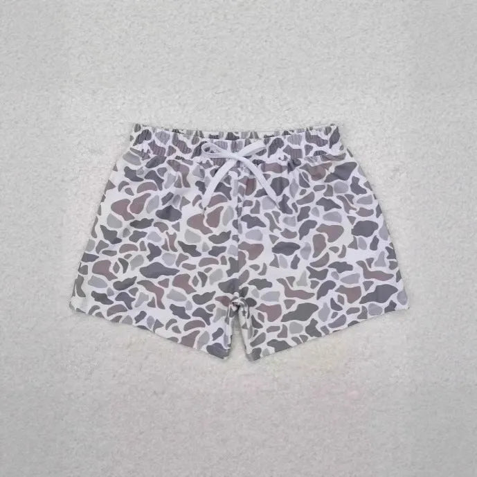 Boys' straight-leg sports casual shorts in polyester fabric, shown in multiple colours.