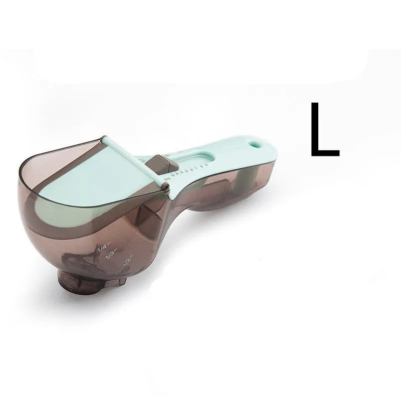 Blue and orange digital measuring spoons with magnetic connection and ergonomic handles