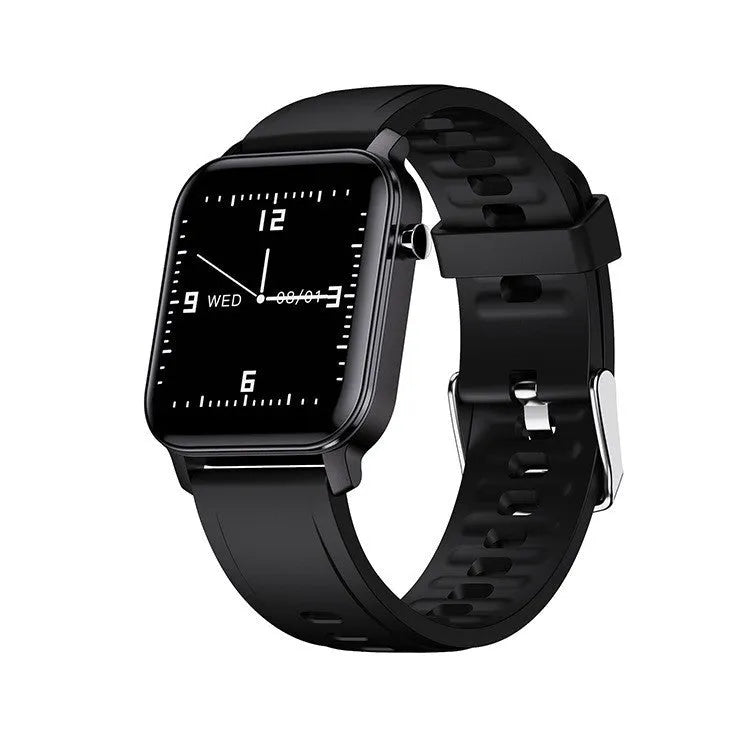 M2 smart bracelet watch with colour screen and black silicone wristband on a wrist