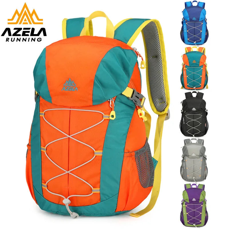 AZELA 20L Color Block Hiking Backpack in blue, lightweight outdoor daypack for camping and travel