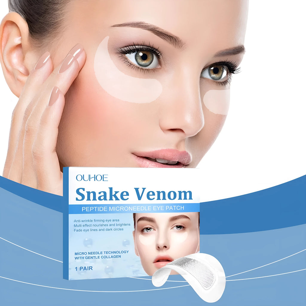 Pair of elastic microneedle eye care patches for wrinkle fading treatment