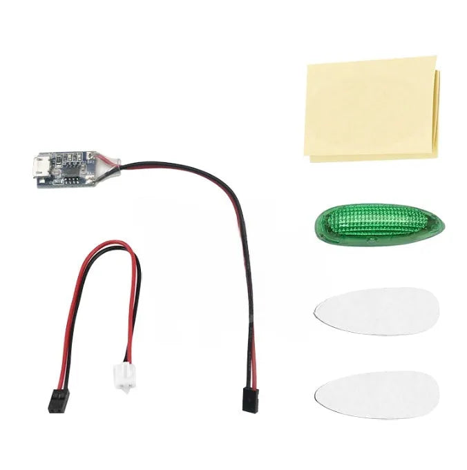 Fixed wing aircraft navigation light system with four colour LED options and alarm crossing machine