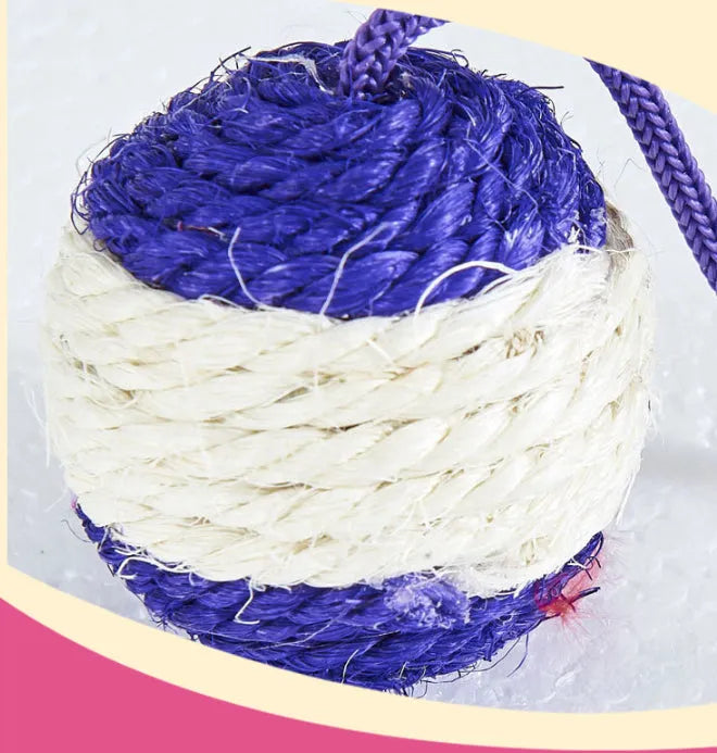 Sisal ball cat toy made of paper, 20x4.5cm, for teeth grinding and claw sharpening, random colour