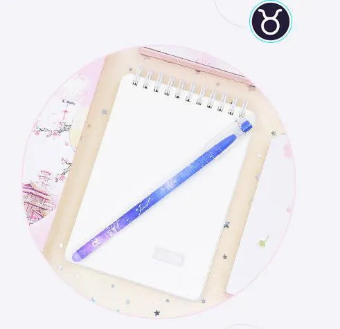 Box containing 12 gel pens with constellation designs and quick-drying gel ink