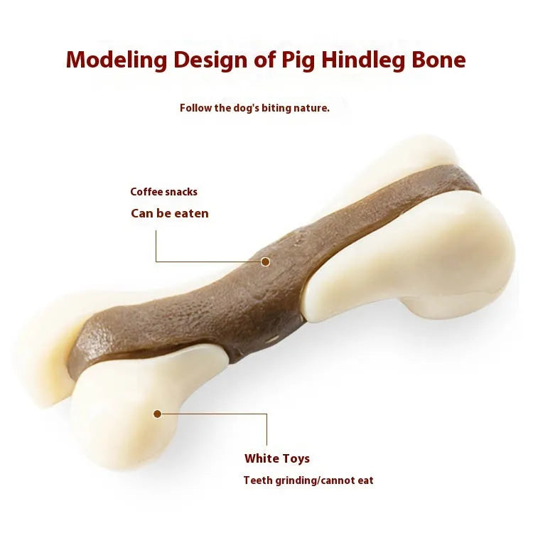 Cowhide nylon bone grinding rod chew toy for dogs in small and large size options