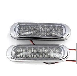Car anti fog LED daytime running light set with two white 16-LED lamp boards, DC12V 6W, 15cm x 3.5cm x 3.5cm, iron brackets and screws
