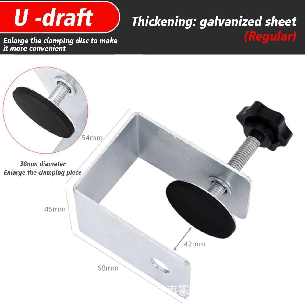 Drawer panel fixing clip set showing U-clip, dual-use and three-use metal fasteners