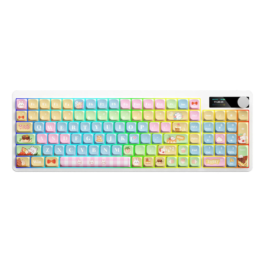 Black iron cow mechanical keyboard with RGB backlight illumination and full key layout