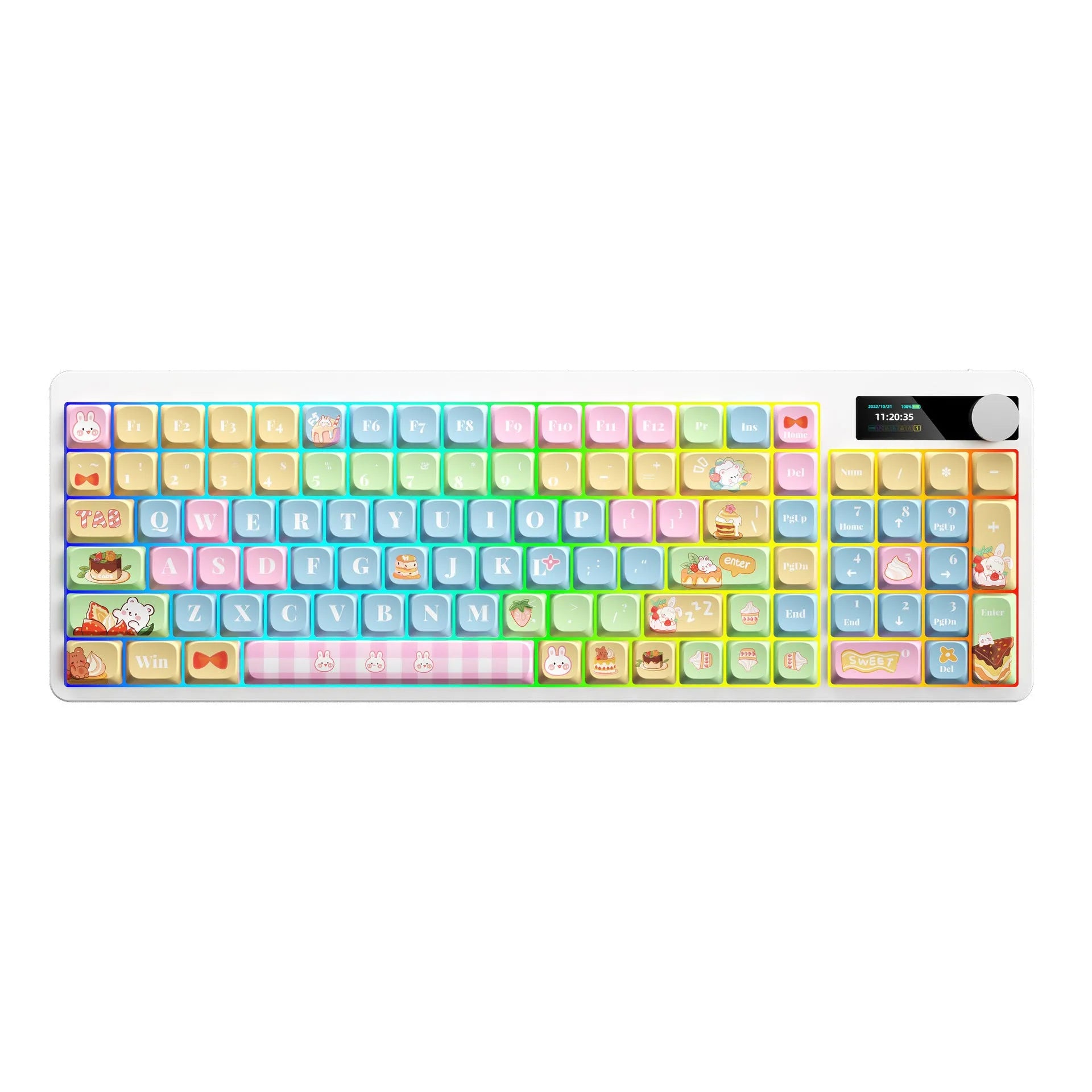 Black iron cow mechanical keyboard with RGB backlight illumination and full key layout