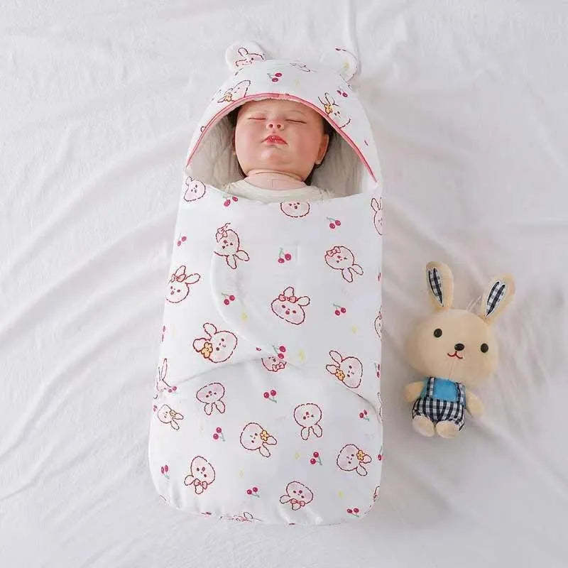 Cotton sleeping bag for newborn babies, pure cotton hold quilt in Green Elephant style, size 3M