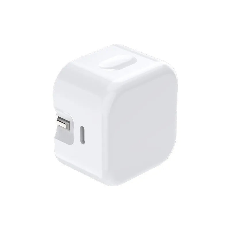 White 20W PD fast charger with UK plug and a USB Type-C charging cable.
