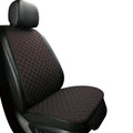 Linen car seat cushion with memory foam in Warm Cream colour on a car seat.