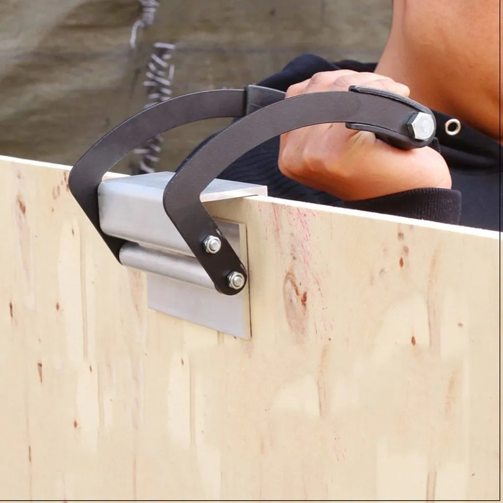 Black wood handling wrench with a forged force arm and rubber grip, shown with dimensions