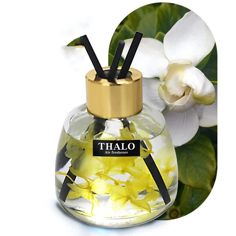 Glass car perfume ornament bottle for loose incense in various colours.