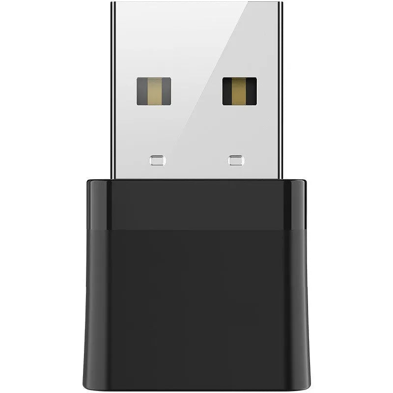 Black USB WiFi Bluetooth dual-band adapter with nickel-plated connector